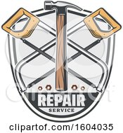 Poster, Art Print Of Repair Service Design With A Hammer And Saws