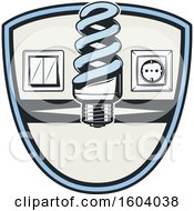 Clipart Of A Light Bulb And Socket Electrical Design Royalty Free Vector Illustration
