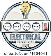 Clipart Of A Round Electrical Design Royalty Free Vector Illustration