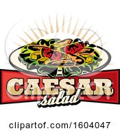 Clipart Of A Caesar Salad Design Royalty Free Vector Illustration