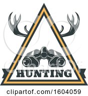 Poster, Art Print Of Binoculars Deer Antlers And Hunting Design