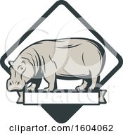 Clipart Of A Hippo And Diamond Design Royalty Free Vector Illustration by Vector Tradition SM