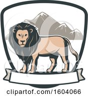 Poster, Art Print Of Male Lion And Shield Design