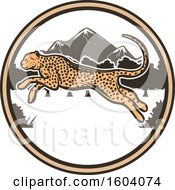 Poster, Art Print Of Leaping Cheetah And Circle Design