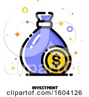 Clipart Of A Money Bag Investment Icon Royalty Free Vector Illustration