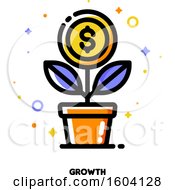 Clipart Of A Dollar Flower Growth Icon Royalty Free Vector Illustration by elena