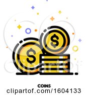 Clipart Of A Coins Icon Royalty Free Vector Illustration