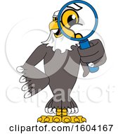 Poster, Art Print Of Bald Eagle School Mascot Character Looking Through A Magnifying Glass