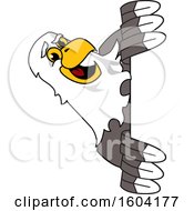 Poster, Art Print Of Bald Eagle School Mascot Character Looking Around A Sign
