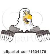 Poster, Art Print Of Bald Eagle School Mascot Character Over A Sign