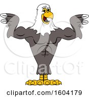 Poster, Art Print Of Bald Eagle School Mascot Character Flexing His Muscles