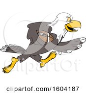 Poster, Art Print Of Bald Eagle School Mascot Character Playing Football
