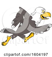Poster, Art Print Of Bald Eagle School Mascot Character Running