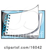Solid White Page In A Notepad Clipart Illustration