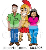 Poster, Art Print Of Spartan Or Trojan Warrior School Mascot Character With Parents
