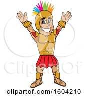 Poster, Art Print Of Spartan Or Trojan Warrior School Mascot Character With A Mohawk