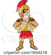 Poster, Art Print Of Spartan Or Trojan Warrior School Mascot Character Wearing A Sports Medal