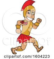 Poster, Art Print Of Spartan Or Trojan Warrior School Mascot Character Running