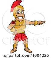 Poster, Art Print Of Spartan Or Trojan Warrior School Mascot Character Pointing