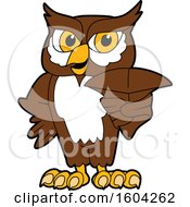 Poster, Art Print Of Brown And White Owl School Mascot Character