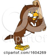 Clipart Of A Brown And White Owl School Mascot Character Holding A Baseball Bat Royalty Free Vector Illustration by Toons4Biz