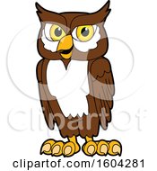 Poster, Art Print Of Brown And White Owl School Mascot Character