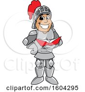 Poster, Art Print Of Knight School Mascot Character Reading A Book