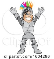 Poster, Art Print Of Knight School Mascot Character With A Mohawk