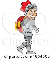 Poster, Art Print Of Knight School Mascot Character Wearing A Backpack