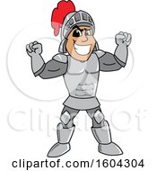 Poster, Art Print Of Knight School Mascot Character Flexing His Muscles