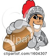 Poster, Art Print Of Knight School Mascot Character Grabbing A Football