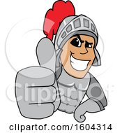 Poster, Art Print Of Knight School Mascot Character Holding A Thumb Up