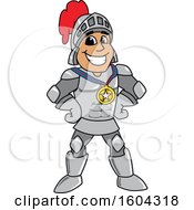 Poster, Art Print Of Knight School Mascot Character Wearing A Sports Medal