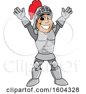 Poster, Art Print Of Knight School Mascot Character Welcoming Or Cheering