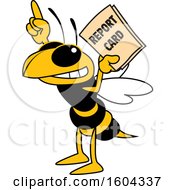 Poster, Art Print Of Hornet Or Yellow Jacket School Mascot Character Holding A Report Card