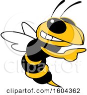 Poster, Art Print Of Hornet Or Yellow Jacket School Mascot Character Pointing