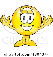 Clipart Of A Smiley Emoji School Mascot Character Welcoming Royalty Free Vector Illustration