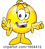 Clipart Of A Smiley Emoji School Mascot Character Shrugging Royalty Free Vector Illustration by Mascot Junction