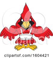 Red Cardinal Bird School Mascot Character Wrestling