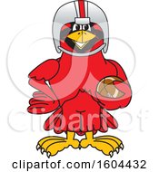 Poster, Art Print Of Red Cardinal Bird School Mascot Character Football Player