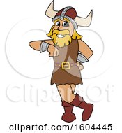Poster, Art Print Of Male Viking School Mascot Character Leaning