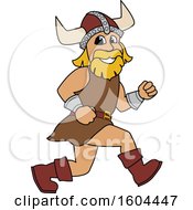 Poster, Art Print Of Male Viking School Mascot Character Running