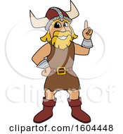 Poster, Art Print Of Male Viking School Mascot Character Holding Up A Finger