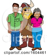 Poster, Art Print Of Male Viking School Mascot Character With Parents