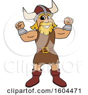 Poster, Art Print Of Male Viking School Mascot Character Flexing His Muscles