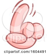 Clipart Of A Cartoon Caucasian Hand Wagging A Finger Royalty Free Vector Illustration