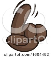 Poster, Art Print Of Cartoon Brown Hand Wagging A Finger