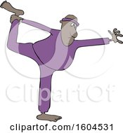 Clipart Of A Chubby Black Man Stretching Or Doing Yoga Royalty Free Vector Illustration