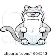 Clipart Of A Cartoon Bored Kitty Cat Royalty Free Vector Illustration