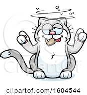 Clipart Of A Cartoon Kitty Cat Under The Influence Of Cat Nip Royalty Free Vector Illustration